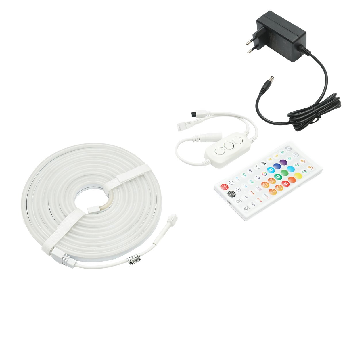 Banda LED 3m RGBIC smart, 24V DC, bluetooth, telecomanda, aplicatie SurpLife IP65 Breckner Germany